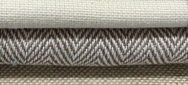 Penzance Herringbone Woven Stripe Cotton - MINK - Image 3