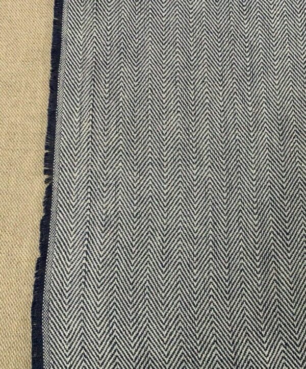 Penzance Herringbone Woven Stripe Cotton - BLUE