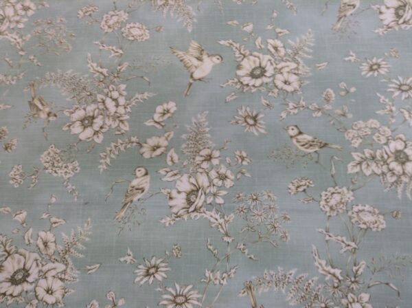 Floral Bird Toile Cotton - BLUE - Image 5