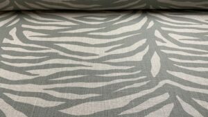 Zebra Stripe Animal Print Linen - SAGE GREEN