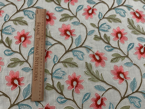 Brookland Floral Embroidered Pure Linen - ROUGE - Image 6