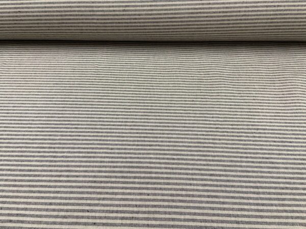 Columbia Stripe French Linen: 280cm - GREY - Image 7