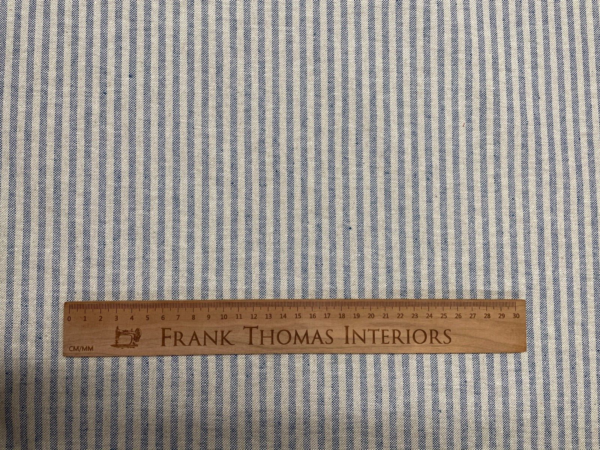 Columbia Stripe French Linen: 280cm - MER BLUE - Image 4
