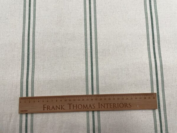 Dartmouth Stripe Brushed Linen: 280cm - GREEN - Image 7