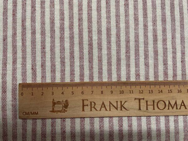Columbia Stripe French Linen: 280cm - RED - Image 7