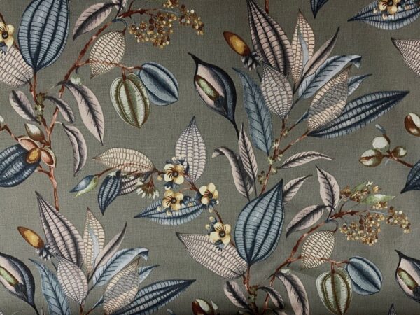 Seed Pod Floral Cotton - GREEN SMOKE