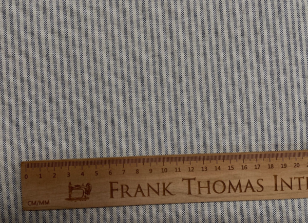 Emory Stripe French Linen: 280cm - MARINE BLUE - Image 5