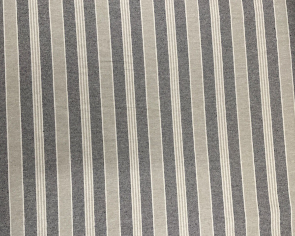 Cornell Stripe French Linen: 280cm - CHARCOAL GREY - Image 2