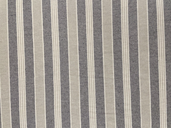 Cornell Stripe French Linen: 280cm - CHARCOAL GREY - Image 3