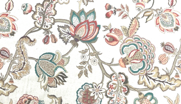 St Regais Jacobean Floral Brushed Linen: 280cm - GREY