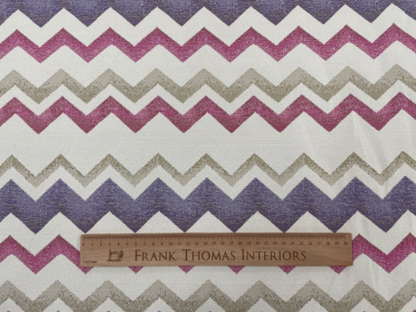 Zigzag Chevron Velvet Jacquard - RASPBERRY - Image 6