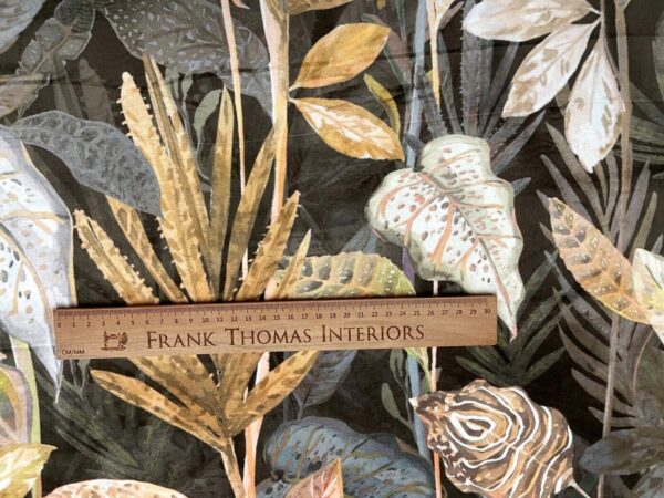 Kew Tropical Leaf Velvet - OLIVE GREEN GOLD - Image 5