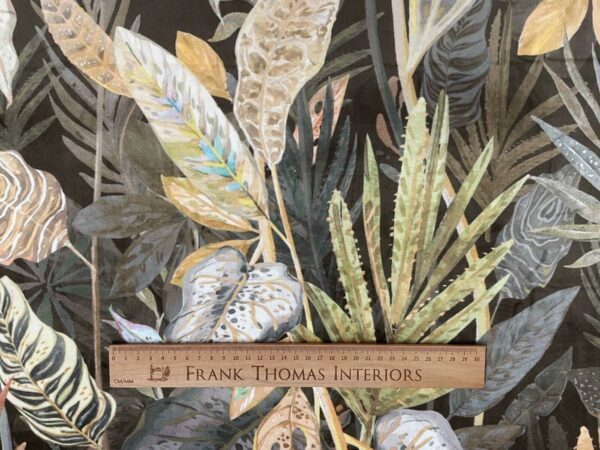 Kew Tropical Leaf Velvet - OLIVE GREEN GOLD - Image 6