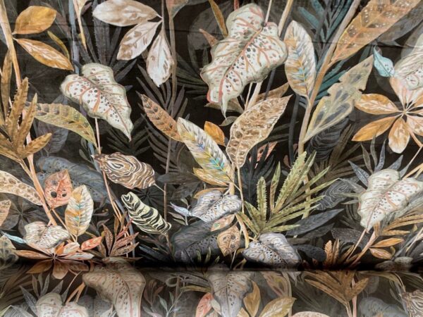 Kew Tropical Leaf Velvet - OLIVE GREEN GOLD - Image 8