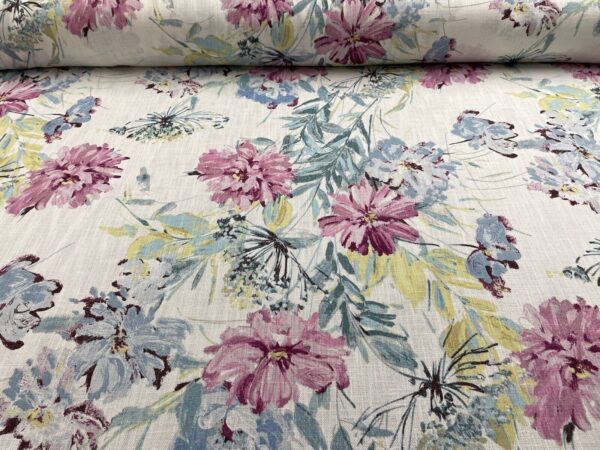 Laura Ashley Cosmos Floral Bouquet Linen - OFF WHITE - Image 3