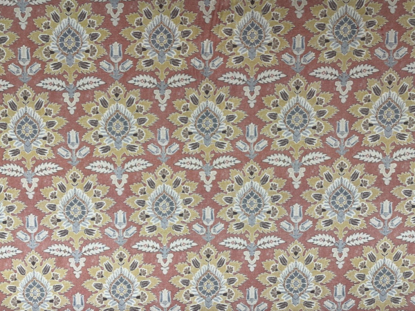 Maple Leaf Damask Vintage Linen - RUST - Image 2
