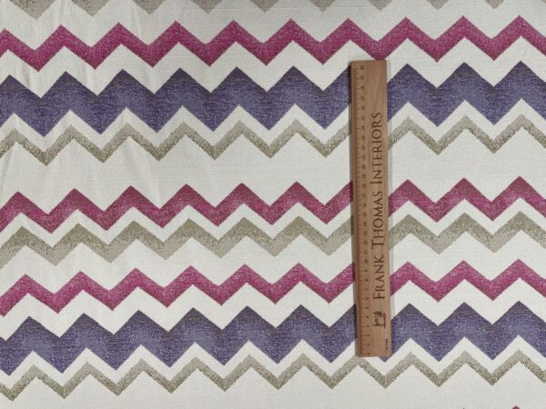 Zigzag Chevron Velvet Jacquard - RASPBERRY - Image 7