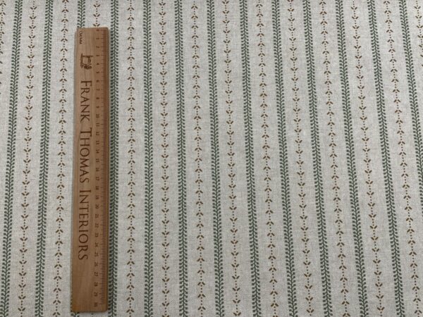 Grimaldi Regency Stripe Linen - GREEN & NUTMEG - Image 8