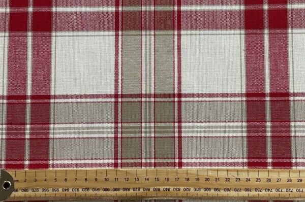 Southwold Woven Check Cotton - RED - Image 9