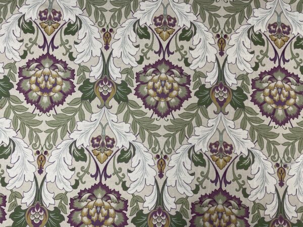 Kelmscott Arts & Crafts Large Floral Cotton - GREEN & MULBERRY