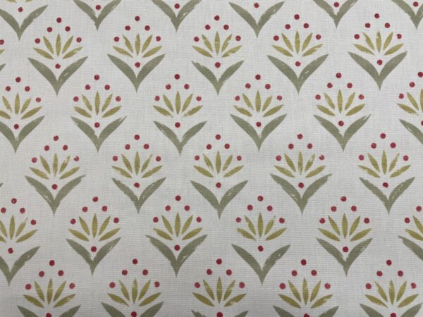 Alice Sprig Floral Cotton - GREEN & OCHRE - Image 4