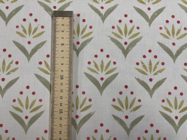 Alice Sprig Floral Cotton - GREEN & OCHRE - Image 8