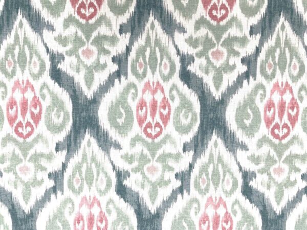 Arlo Ikat Shield Linen - SAGE & PINK