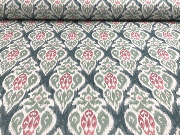 Arlo Ikat Shield Linen - SAGE & PINK - Image 5