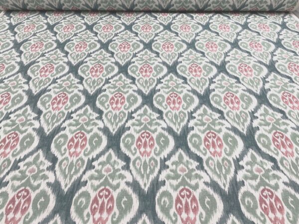 Arlo Ikat Shield Linen - SAGE & PINK - Image 9