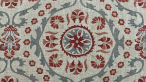 Pranya Tudor Rose Linen: 280cm - RED & BLUE