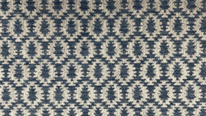 Samos Serrated Diamond Textured Woven Cotton - BLUE