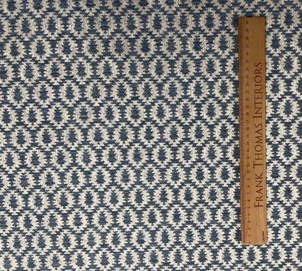 Samos Serrated Diamond Textured Woven Cotton - BLUE - Image 7