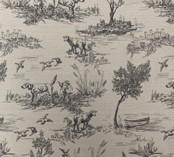 Hounds Toile Linen - CHARCOAL - Image 3