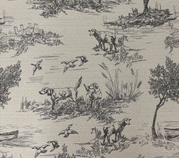 Hounds Toile Linen - CHARCOAL
